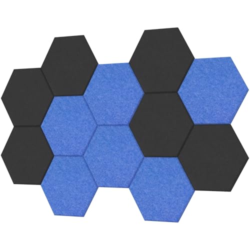 Hexagon Akustikplatten selbstklebend, TONOR Schallabsorber Schallschutz mit Hochdichte Wandfliesen Schall Dämmung für Studio, Büro, Akustische Behandlung und Wanddekoration