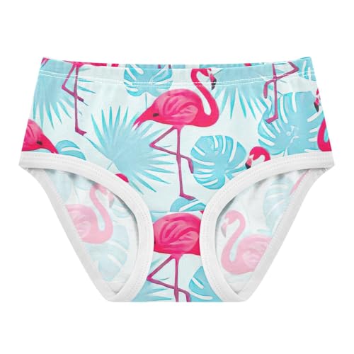 Tropical Flamingos Underwear Girls, Toddler Girl Panties, Cotton Underwear for Girls, 2–8 Years
