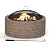 Sunjoy 26 in. Stone Fire Pit, Patio Outdoor Round Wood Burning Fire Pits for Outside with Spark Screen and Poker, Khaki