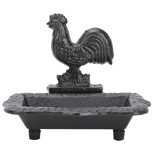 Cabilock Sponge Holder Cast Iron Soap Dish Antique Rooster Self Draining Soap Holder Decorative Soap Saver Box Sponge Scrubber Storage Plate For Shower Bathroom Kitchen Sink Home Decor #TOP9