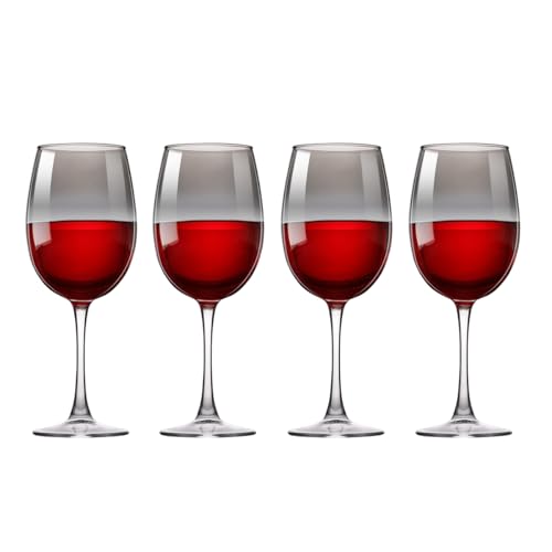 alpina Weingläser-Set 4-teilig – Weingläser geräuchert – geeignet für Rot- und Weißwein – Glasgeschirr für jeden Anlass – Glas