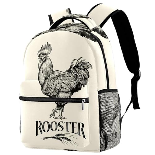 Sac à dos d'école coq vintage le cadeau idéal pour la rentrée des filles