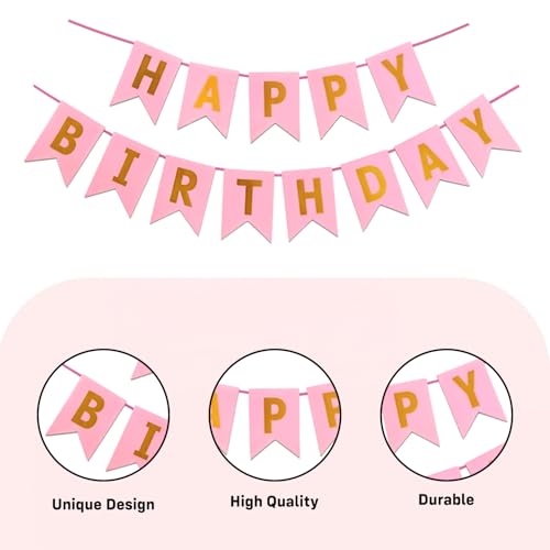 Image of Party Propz Bow Theme Birthday Decoration Kit for Girls - 42 Pcs, Pink Themed Happy Birthday Banner, Long Balloons, White and Pastel Pink Birthday Decoration Kit (Carstock,Latex)