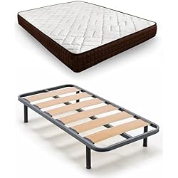 Somier Flex 105 HOGAR24 ES | Cama Completa | Somier Lama Ancha + Colchón Dream Flex 15 | Incluye Juego de Patas Roscadas de 25 cm | Medidas: 105x180 cm