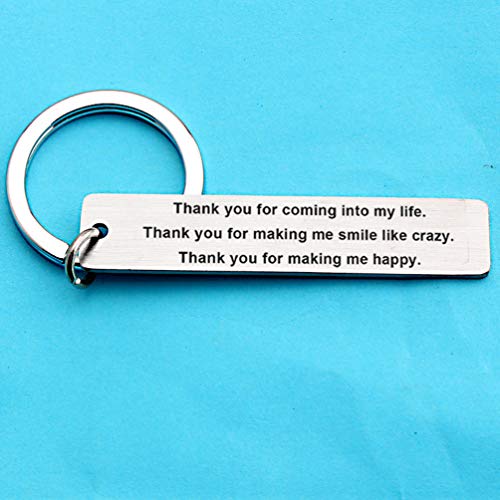 Chaveiro de Dia dos Namorados Amosfun Obrigado por Vir Para Minha Vida Chaveiro Dia dos Namorados Pr