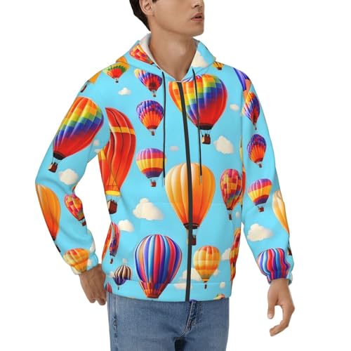 Sweat à capuche montgolfières homme pull doux aux finitions soignées