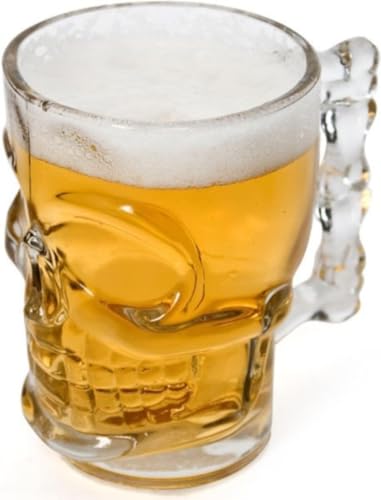 Image of Crystal Skull Glass, Clear, Gothic Style Drinking Tumbler, 500ml