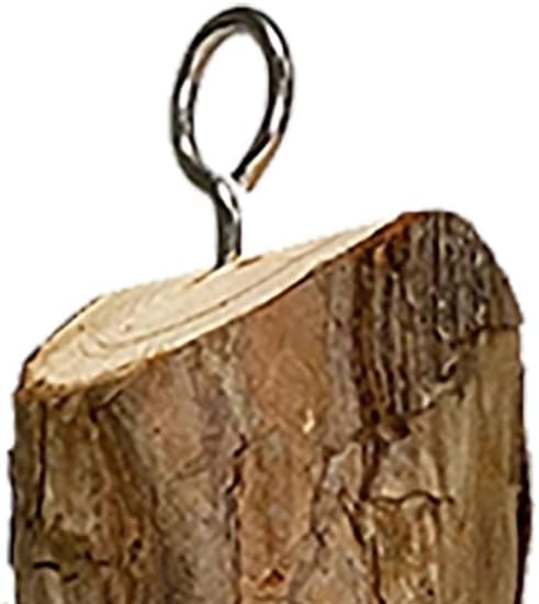 Prime Retreat Cedar Suet Log Feeder Hanging Bird Feeder with 3 Suet Plug Holes, Natural Wood Bird Feeder for Wild Birds, Outdoor Hanging Feeder for Woodpeckers Chickadees
