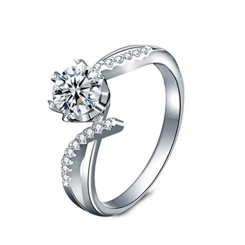 1 Karat Verlobungsring Damen Gold 9K/14K/18K Namensring Gravur Damen mit Zirkon Personalisierte Ringe Diamond Ring Familieringe Mit Wunschnamen Gravur Geschenk für Frauen mit CZ