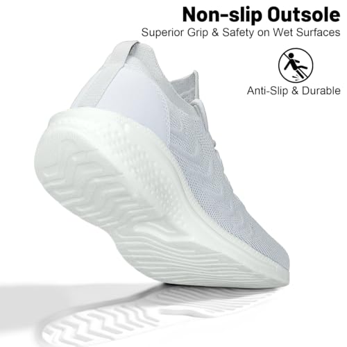 Image of Pujcs Womens Walking Running Shoes Slip-on Breathable Mesh Tennis Sneakers | Lightweight Non-Slip Shoes-Cushioned Athletic Sneakers for Gym Hiking Workout Casual Work