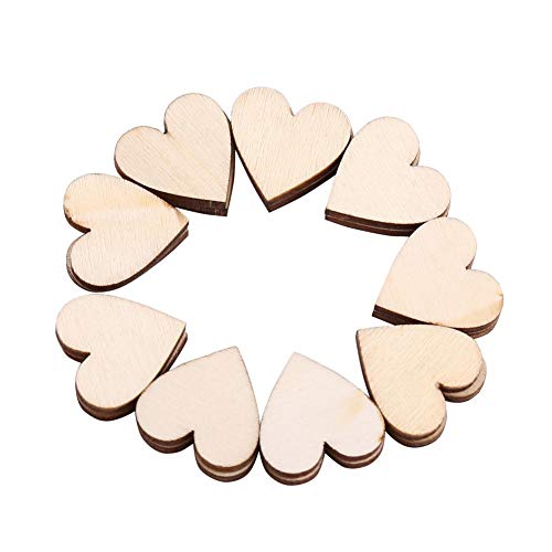 Estink Rustic Wooden Hearts for Crafts Wedding Decorations, Natural Wood, 80mm, 10 Pieces, 80mm/3.15zoll