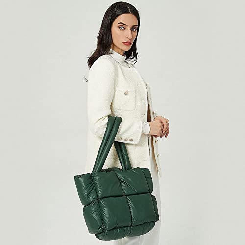 TOMYEUS Pluizige Katoenen Schoudertas Voor Dames Handtas Dame Grote Puffer Portemonnees Luxe Boekentas Gewatteerde… - Image 6