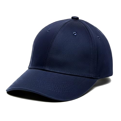 YANEK Buckle Strap Baseball Cap Adjustable 6-Panel Hat for Men & Women Lightweight Sleek Curved Visor Breathable Matte ACC Metal Buckle Ideal for Sports Street-wear & Everyday Style (Navy Blue)