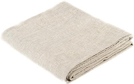 BLESS LINEN Natural Huckaback Pure Linen Bath Towel, Large, 30 x 58 Inches, Natural Grey