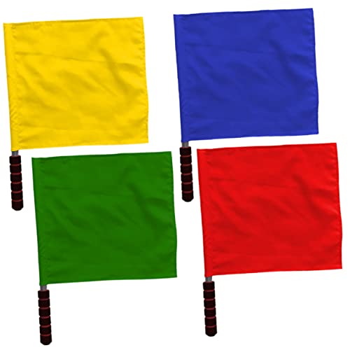 BRIGHTFUFU Cheering Flags for Sports Events 4pcs Referee Flags Versatile for Racing Parties Cheerleading