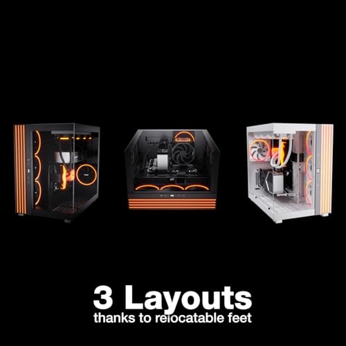 Image of be quiet! Light Base 900 DX White PC Case, Fully Windowed Front and Side | Dual Chamber, ARGB LED Strip, Mid Tower Gaming, Inverted and Horizontal Layout Customizable, E-ATX Motherboard Compatible