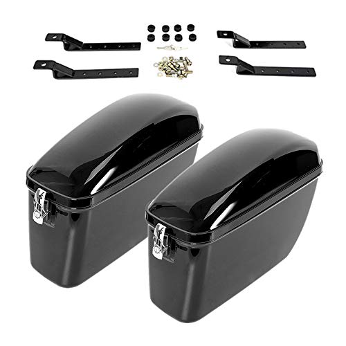 Gdrasuya10 Universal Motorcycle Saddle Bags 2Pcs Black