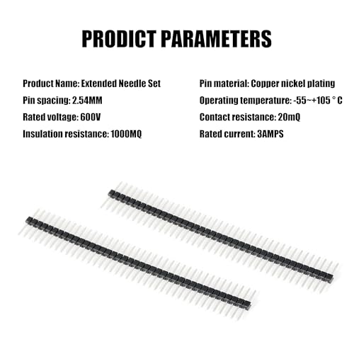 20 Piezas Conectores Pin Header 40 Pines 2.54mm miniatura 4