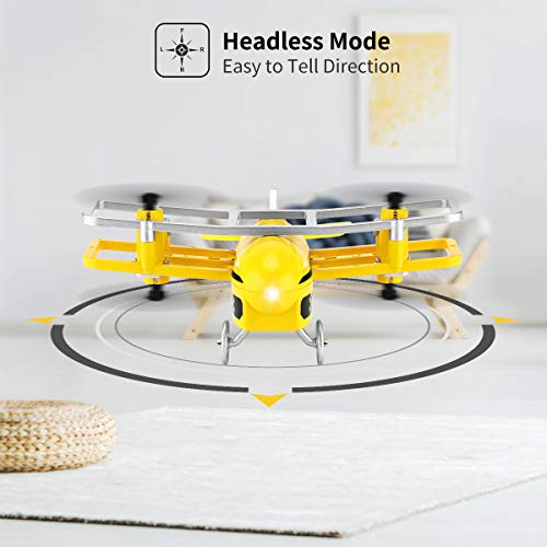 JJRC Mini Drone for Kids, RC Nano Quadcopter with Altitude Hold, Headless Mode, 3D Flip, One Key take Off and Landing and Speed Adjustment Airplane Helicopter Toy… (Yellow) - Thumbnail 4