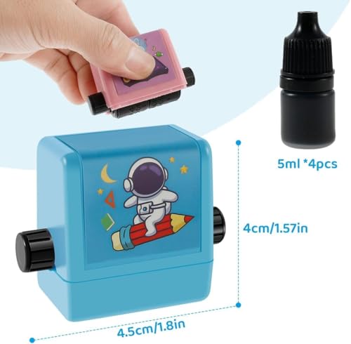 Image of Math Roller Stamp - Addition, Subtraction, Multiplication & Division Practice | Educational Math Tool for Kids | Classroom & Home Learning | Rubber Stamp