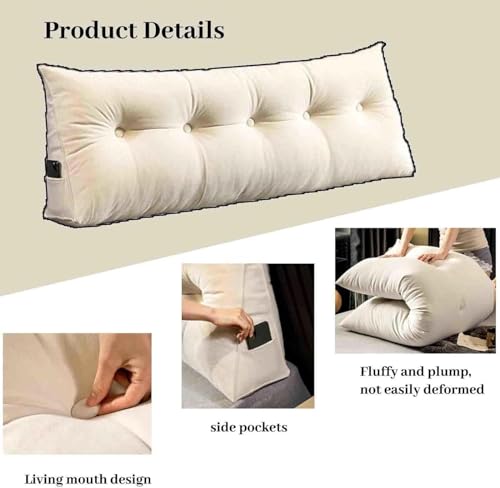 Yymtx 21412 Wedge Headboard Pillow,Reading Pillows Pillow Headboard Twin Headboard Pillows Linen Daybed Pillows Back Cushion Long Pillow thumb #5