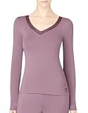 Calvin Klein Women's Essentials With Satin Long-Sleeve V-Neck Top