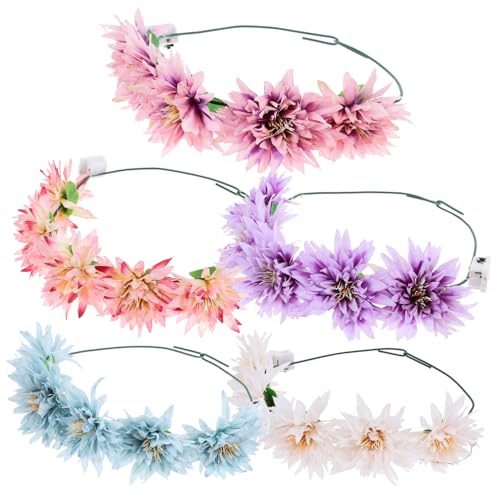 Mikinona ルガーランド Led ヘッドバンド レディース ライトアップ ル ヘッドバンド 特別な機会のためのエレガントな装飾