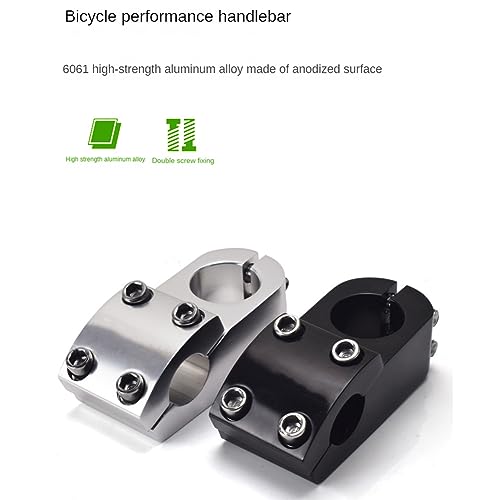 Elvaesther 22.2mm Bike Stem Short MTB Handlebars Riser Aluminum Alloy Fixed Gear Bicycle Stem for Bicycle Road Bike MTB Bright Black - Thumbnail 4