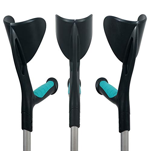 ORTONYX Forearm Crutches 1 Pair - Ergonomic Handle with Comfy Grip - High Density Sturdy Aluminum - 308lb Max / 200917 - Thumbnail 7