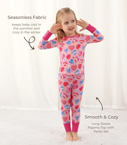 Image of Toddler Boys Girls Clothes Viscose from Bamboo Long Sleeve Top and Pants Clothing Set Soft 2Pcs Kid Outfit