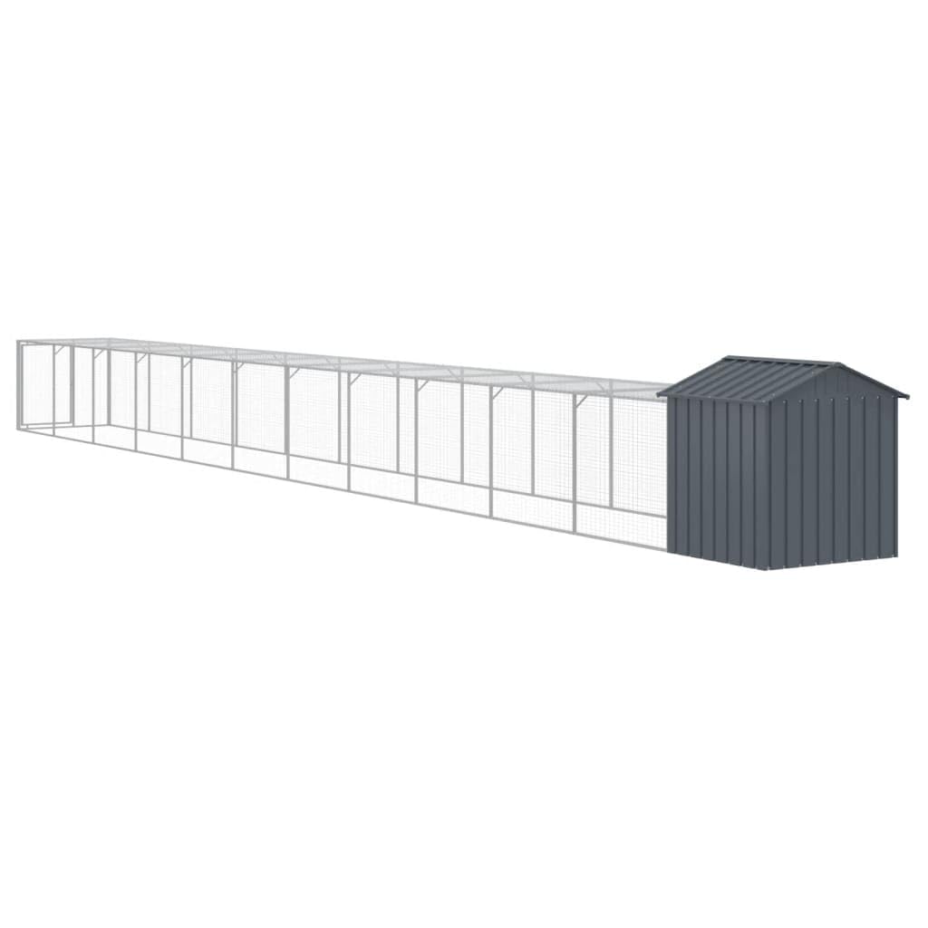ShGaxin Jaula gallinas con Corral Acero galvanizado Gris 117x1221x123cm, Jaulas para Conejos, Jaula Cobaya, Jaula Hamster, Jaula para Gatos, Jaula Chinchilla, Recinto para Conejos - SPU:3189073