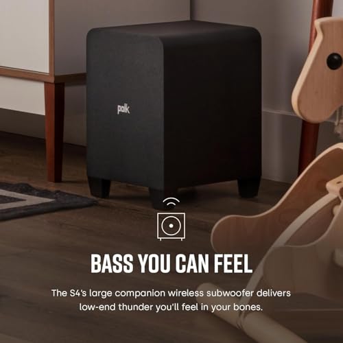 Polk Audio Signa S4 TV Sound Bar with Subwoofer - Dolby Atmos Audio VoiceAdjust & BassAdjust Technology, HDMI eARC, Wireless Subwoofer works with 8K, 4K, & HD TVs, Bluetooth, Wireless Streaming - Image 6