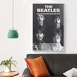 The Beatles Affiche murale rétro rétro vintage sur toile et impression d’art moderne pour chambre à coucher 40 x 60 cm - Les Beatles, Paul McCartney, John Lennon, RIngo Starr, George Harrison The Beatles Affiche murale rétro rétro vintage sur toile et impression d'art moderne pour chambre à coucher 40 x 60 cm – Image 4