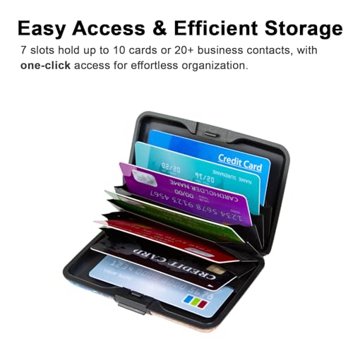 Image of Credit Card Holder Small RFID Blocking Wallet Business Metal Slim Mini Aluminum Hard Case for Women Men, Vibrant Purple, small, Minimalist, Compact, American