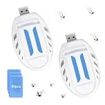 SKIKHN USB Mosquito Repellent Plug in,2 PCS Portable USB Mosquito Killer with 90 Repellent Tablets,Electric Mosquitos Repeller,Indoor Insect Repellents Plug in for Home,Hotel,Summer Travel, Outdoor