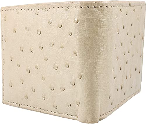 White Diamonds Men's Wallets Real Ostrich Authentic Leather, Cartera Avestruz Original para Hombre (orix)