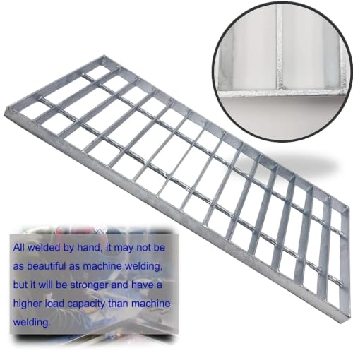 Image of Galvanized Steel Drain Grate, Driveway Channel Cover 20x8 in
