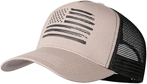 VIONLAN Baseball Cap American Flag Trucker Hat for Men Women 3D Embossed Logo Adjustable Outdoor Mesh Snapback Hat