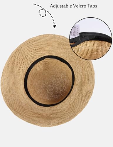 Sombrero de playa de rafia para mujer KORADI estilo Bucket miniatura 7