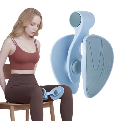 35lb Fixed-Resistance Inner Thigh Exerciser, Balanced Center-of-Gravity Hip & Leg Trainer for Women & Men, Easy-to-Use Lower Body & Pelvic Floor Workout Equipment for Home Gym (Light Blue)