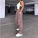 Lepunuo Cargo Pants for Women High Waisted Casual Pants Baggy Stretchy Wide Leg Y2K Streetwear with 6 Pockets Purple Gray