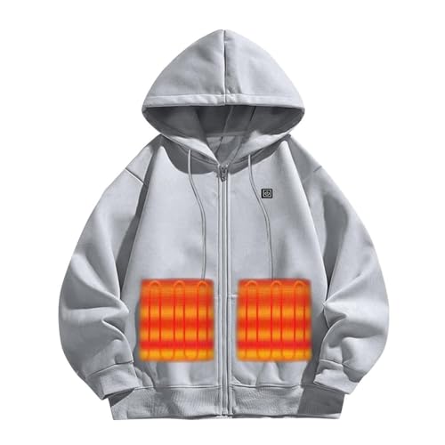 Kids Heated Jacket for Girls Boys USB Rechargeable Heating Jacket Winter Warm Zip up Heated Coats Outerwear with Hood