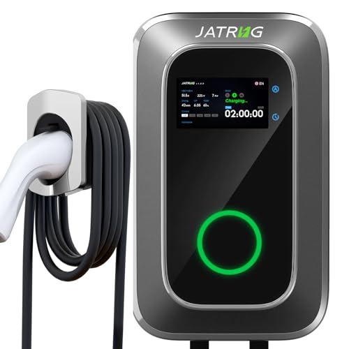 JATRHG S1 Borne de Recharge pour Véhicule Électrique 7kW 8M 32A Monophasé IP66 Station de Charge...