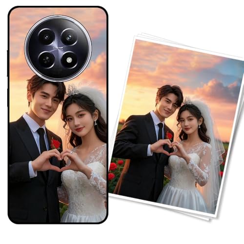 WUACYEAMING Funda Personalizada para REALME 12X 5G Carcasa Custom Antigolpes/Antirrayaduras con Foto o Texto - Regalo para Graduaciones/Nacimientos/AniversariosNegro Noche