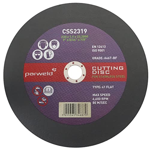 Parweld 230mm Stainless Steel Cutting Discs (Pack of 4)
