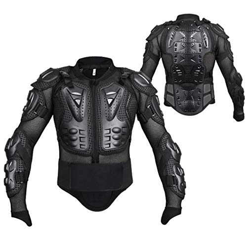 Fansport Veste Armure Moto, CréAtiv Respirante Équipement De Protection De Moto ​Blouson Motard Gilet Protection Équipement de Moto Cross pour Tout-Terrain, Cyclisme, Ski, Patinage(Noir-L) Cover