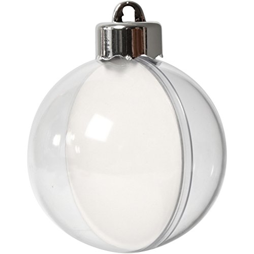 Creativ Company 52142 Christmas Bauble Ornament, Acrylic, Transparent, 8-Piece (s), 60 mm