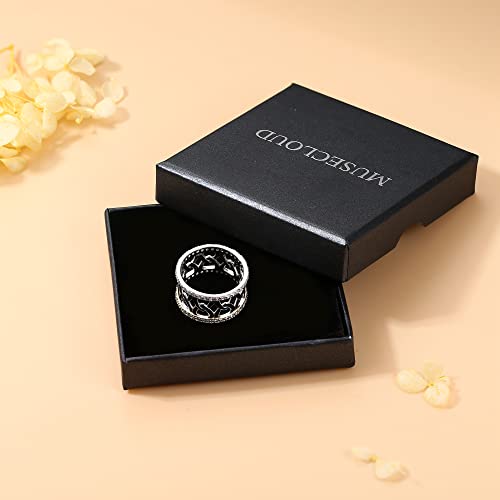 Two-color Celtic Rings 925 Sterling Silver 13MM Band Ring Celtic Love Knot Rings White Gold and 14K Gold Plated Eternity Rings Simple Wedding Band For Women Ring Size 5-94