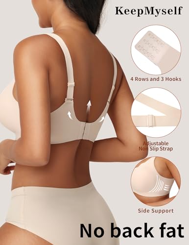 Womens Wireless Seamless Bra Push Up Bralette - Back Smoothing Full Coverage Comfort Scalloped Everyday/Tshirt Bra3