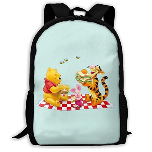 Wobuzhidaoshamingzi Mochila Casual Winnie The Pooh con Cremallera Estampado